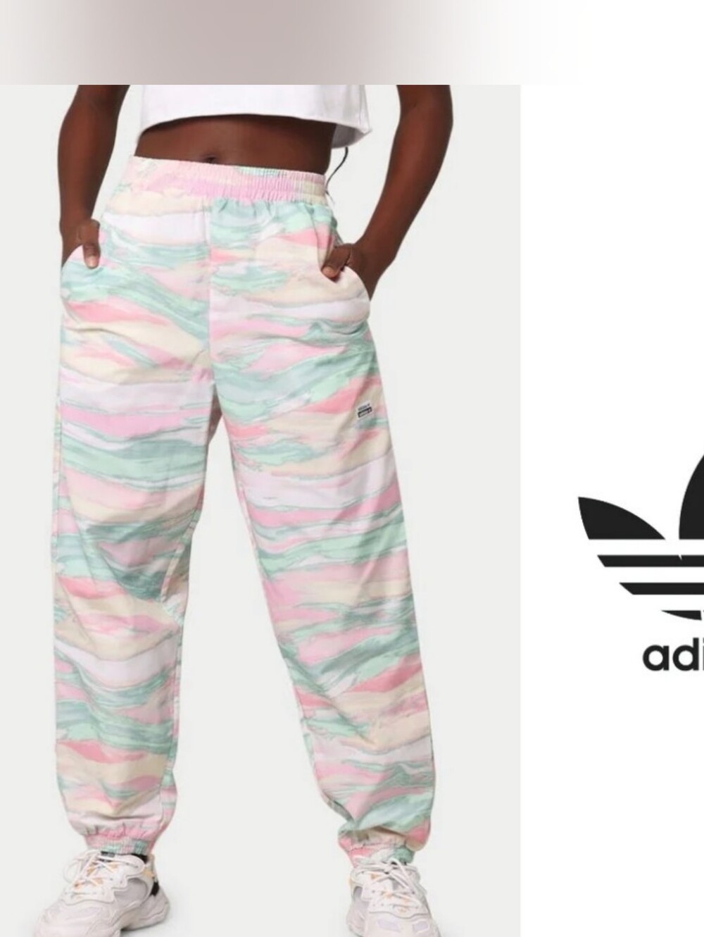 Adidas Originals Women's Marble Print Joggers GN4290 Pastel Size L NWT